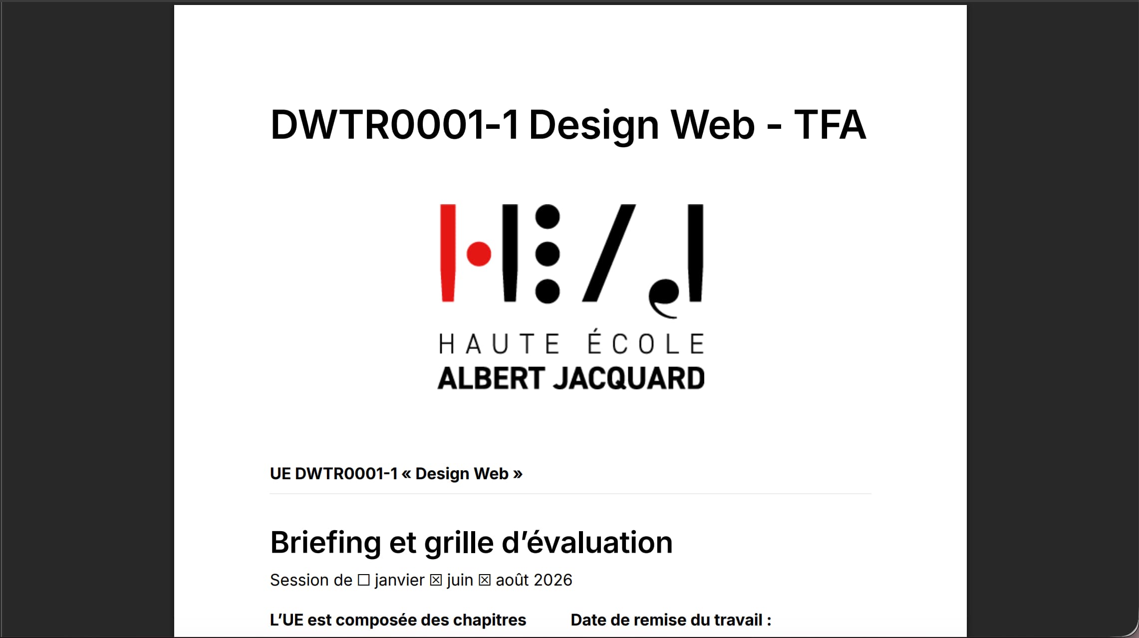 Image qui montre le briefing